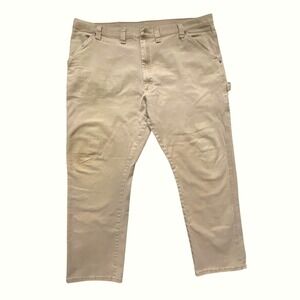WRANGLER Mens Carpenter Pants 46X31‎ Khaki Utility Workwear Cotton
